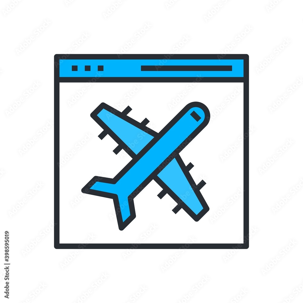 Illustration of travel agency website icon.