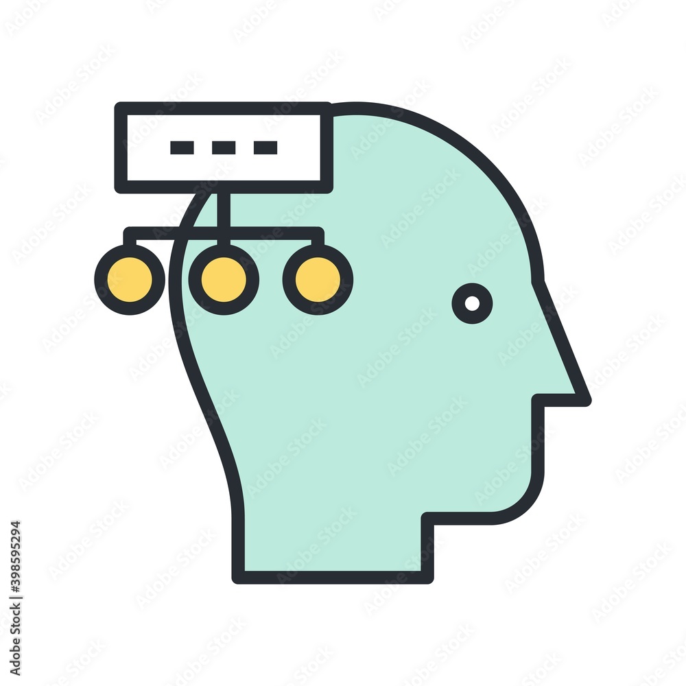 Abstract vector illustration of mind map icon concept. Thinking sign. Abstract vector illustration of mind map icon concept. Thinking sign.