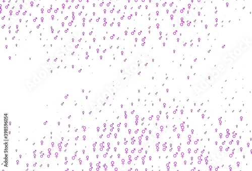 Light purple vector pattern with gender elements.