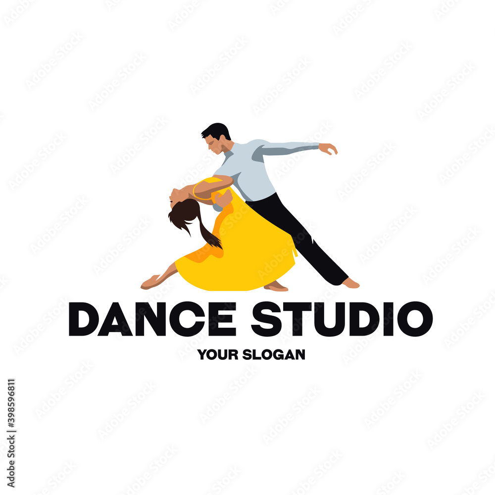 Logo for a dance studio in the form of a guy who dances with a girl.Vector logo for a dance studio Logo for a dance studio in the form of a guy who dances with a girl.Vector logo for a dance studio