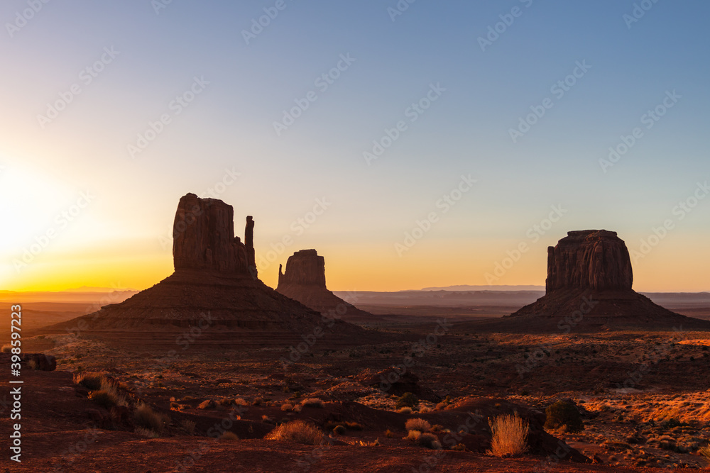 Scenic view of Monument Valley in Navajo Nation Lands