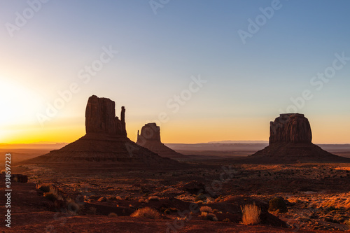 Scenic view of Monument Valley in Navajo Nation Lands