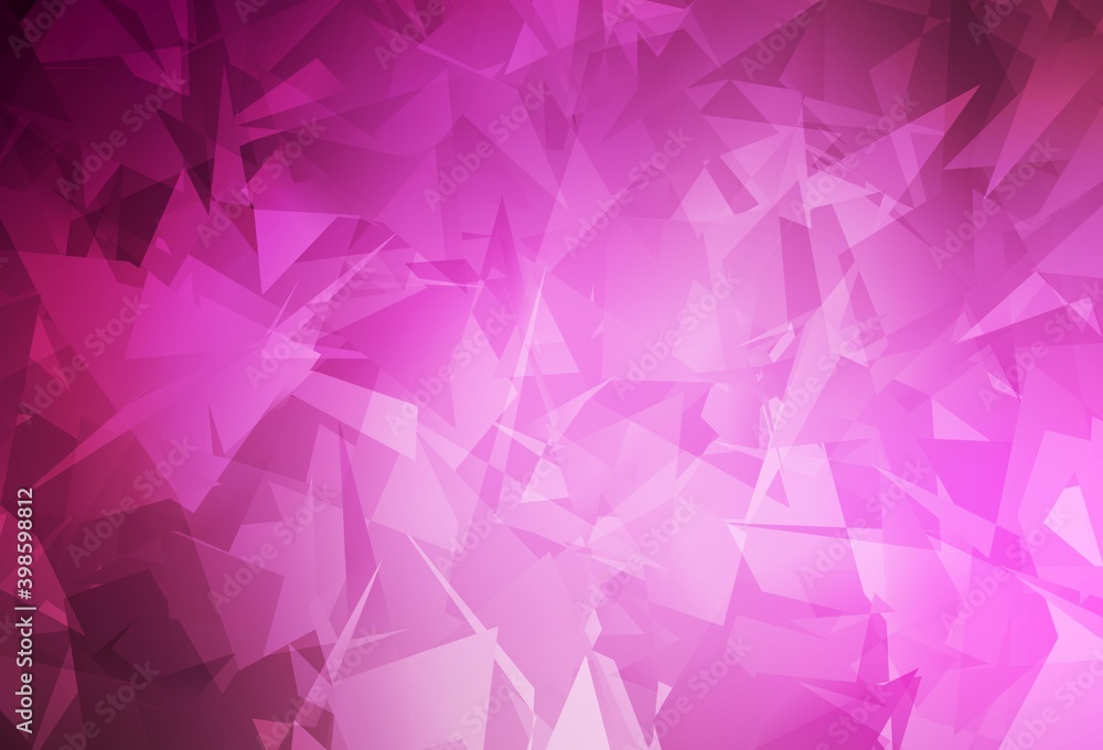 Fototapeta premium Light Pink vector backdrop with polygonal shapes.
