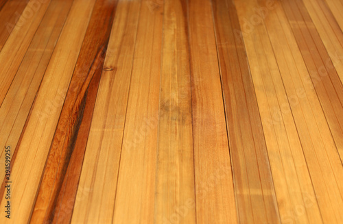 Close up of golden color wood floor textured background