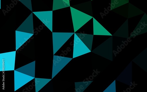 Light Blue, Green vector triangle mosaic texture. Shining colored illustration in a Brand new style. Completely new template for your business design.