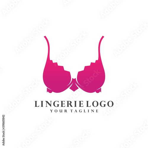 Women fashion logo design template. Lingerie emblem
