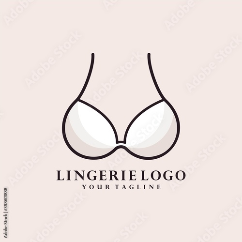Women fashion logo design template. Lingerie emblem
