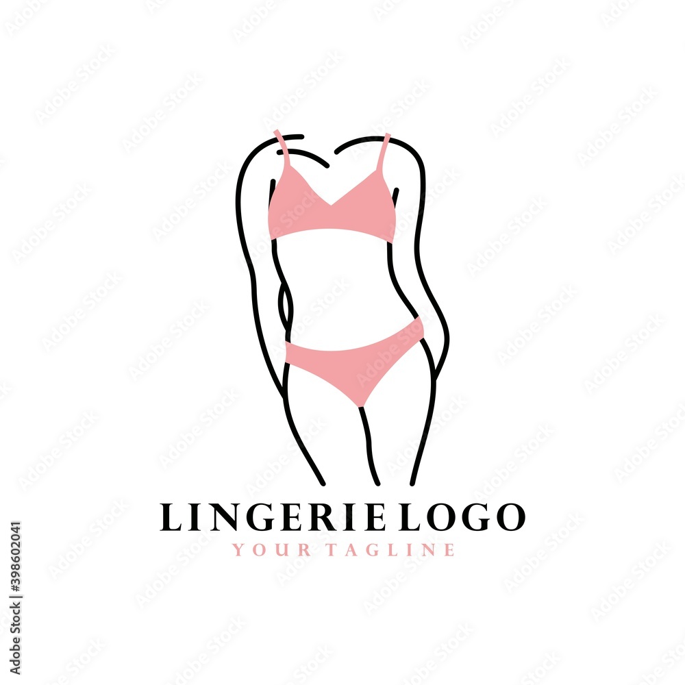 Women fashion logo design template. Lingerie emblem
Women fashion logo design template. Lingerie emblem