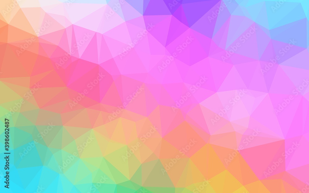 Obraz premium Light Multicolor, Rainbow vector triangle mosaic texture. Colorful illustration in abstract style with gradient. Completely new design for your business.