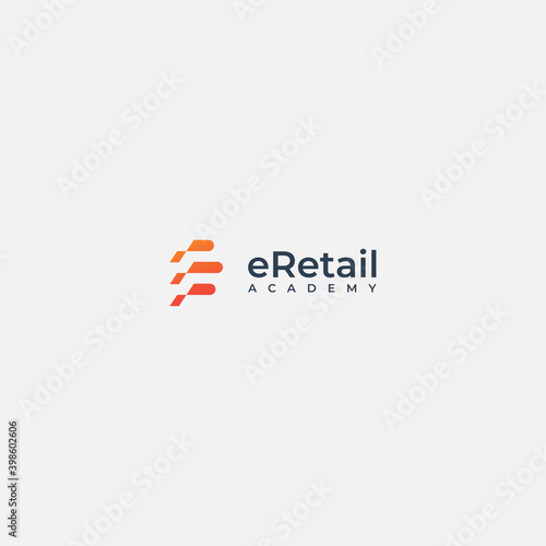 E-commerce logo design modern letter E logo
