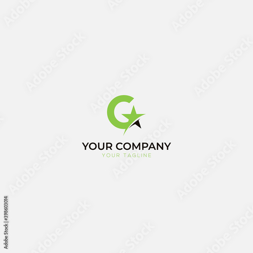 g and Star Logo simple, C and stars logo simple