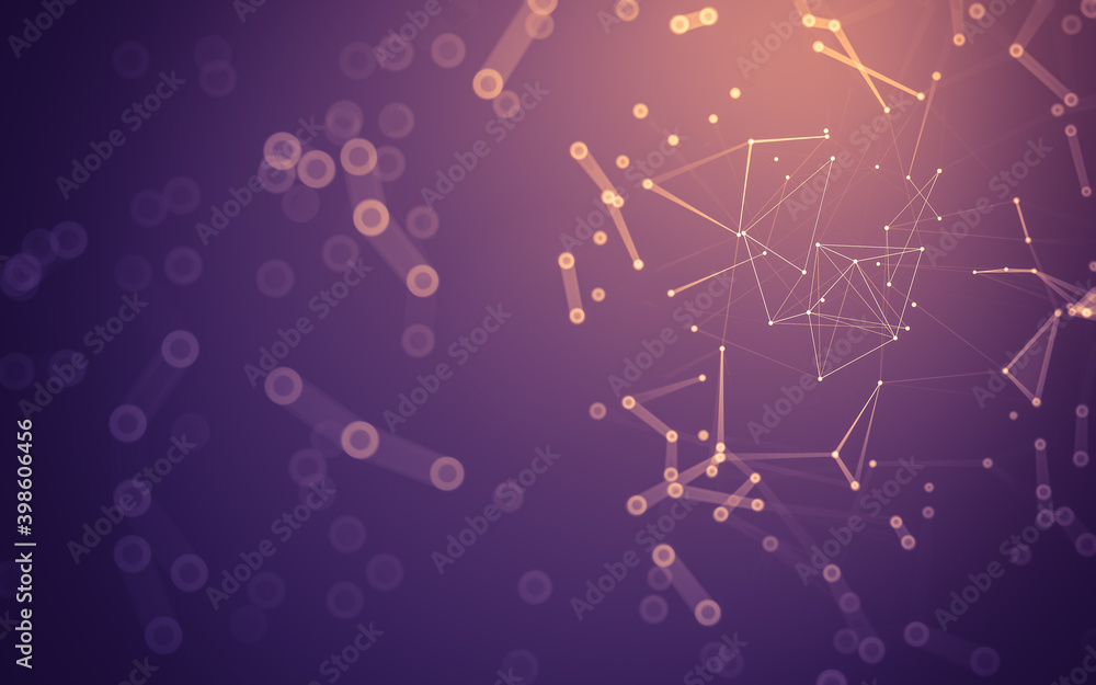 Abstract background. Molecules technology with polygonal shapes, connecting dots and lines. Connection structure. Big data visualization. Abstract background. Molecules technology with polygonal shapes, connecting dots and lines. Connection structure. Big data visualization.