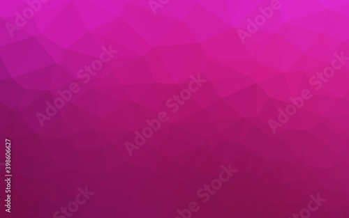 Light Pink vector shining triangular background. Colorful illustration in Origami style with gradient. Completely new design for your business.
