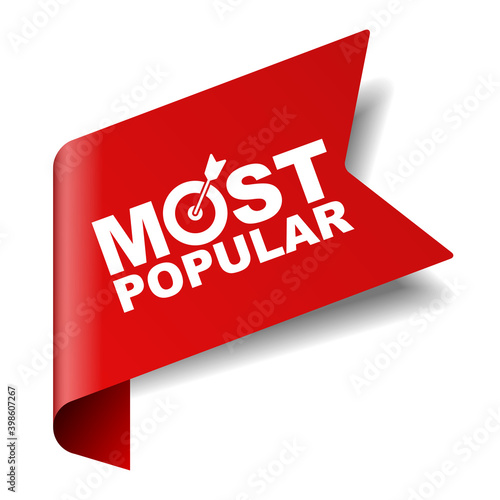 red vector illustration banner most popular
