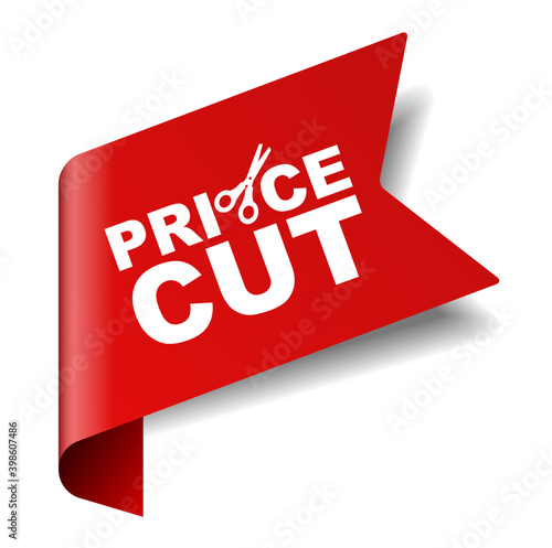 red vector illustration banner price cut