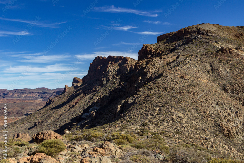Views from Guajara mountain and surrounding area near Teide in Tenerife (Spain)