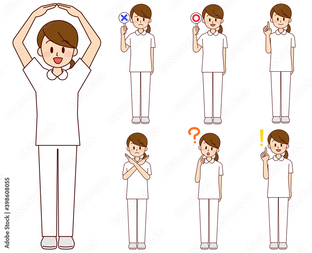 いろんなポーズの医療従事者セット 02