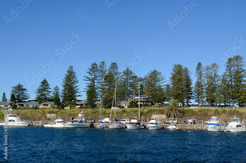 A view of boats moored at Kiama in Australia