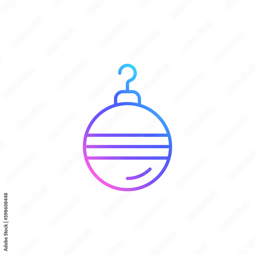 Christmas bauble vector icon in minimalist style. Trendy vibrant color gradient. Winter holidays ornamet. Line art Christmas bauble vector icon in minimalist style. Trendy vibrant color gradient. Winter holidays ornamet. Line art