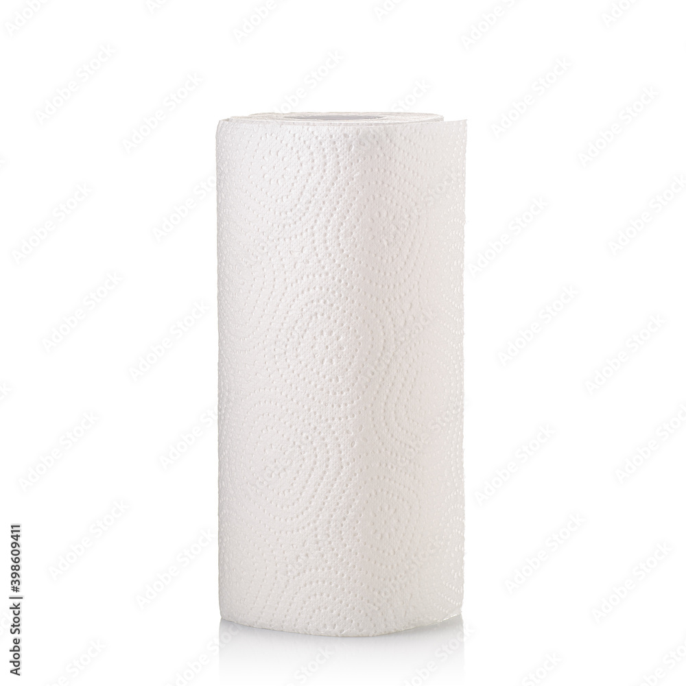 Paper towel in a roll on a white background Paper towel in a roll on a white background