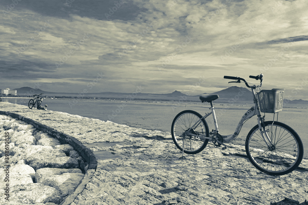 Fototapeta premium bicycle on the beach