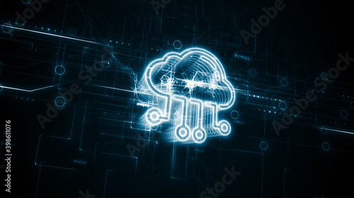 Cloud computing concept. Business, technology, internet and networking concept. 3d illustration