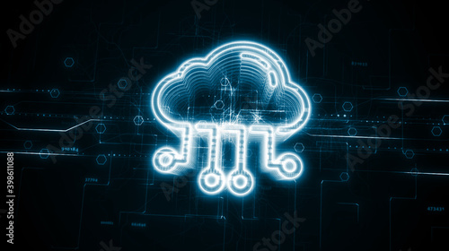 Cloud computing concept. Business  technology  internet and networking concept. 3d illustration
