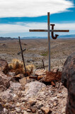 crosses in the desert at veteran memorial