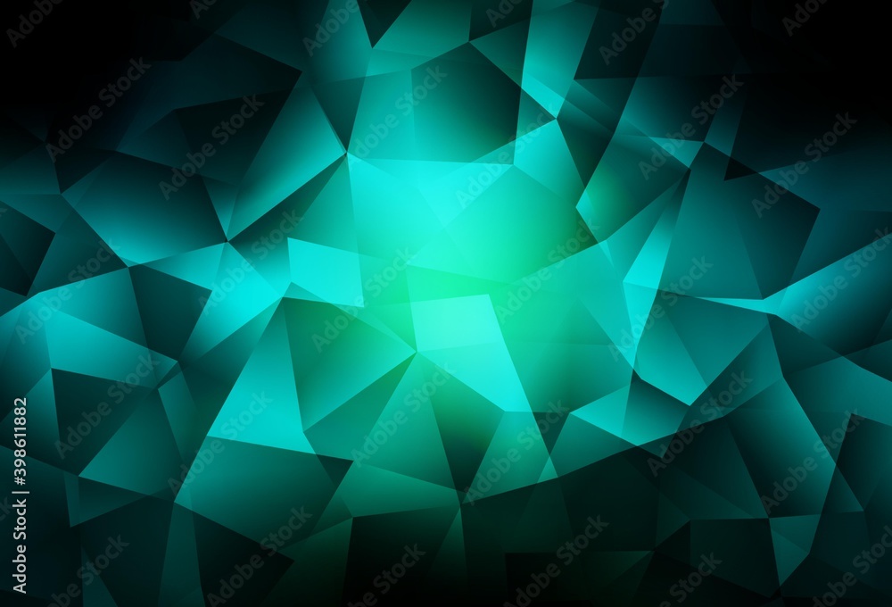 Fototapeta premium Dark Blue, Green vector polygonal background.