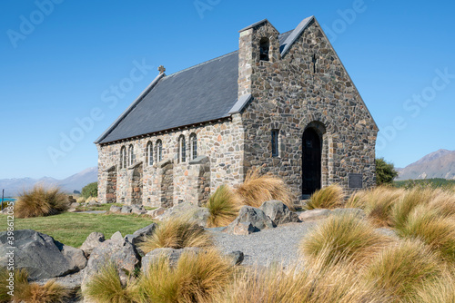 Historic small stone church at Tekapo