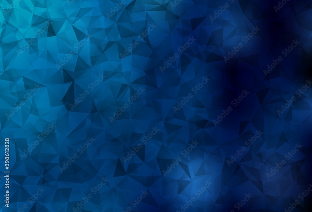 Dark BLUE vector gradient triangles template. Dark BLUE vector gradient triangles template.