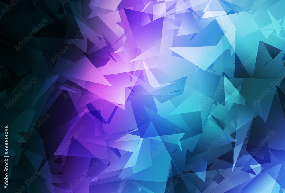 Obraz premium Dark Pink, Blue vector abstract polygonal pattern.