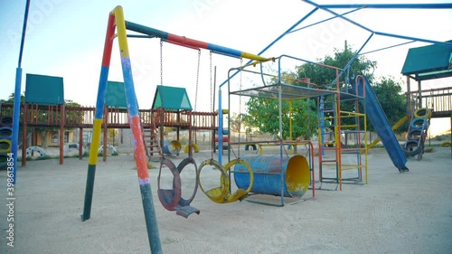 Wallpaper Mural View of empty playground in the evening, kids exercise and recreation ground Torontodigital.ca
