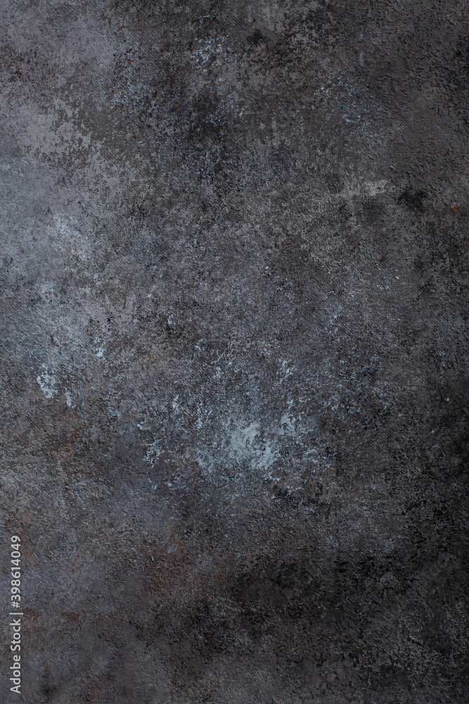 Dark grunge hand painted canvas background texture, brown, beige, rust, gray