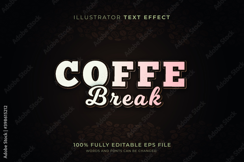 Estilo de texto editável com a temática de cafeteria