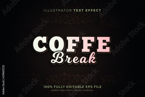 Estilo de texto editável com a temática de cafeteria