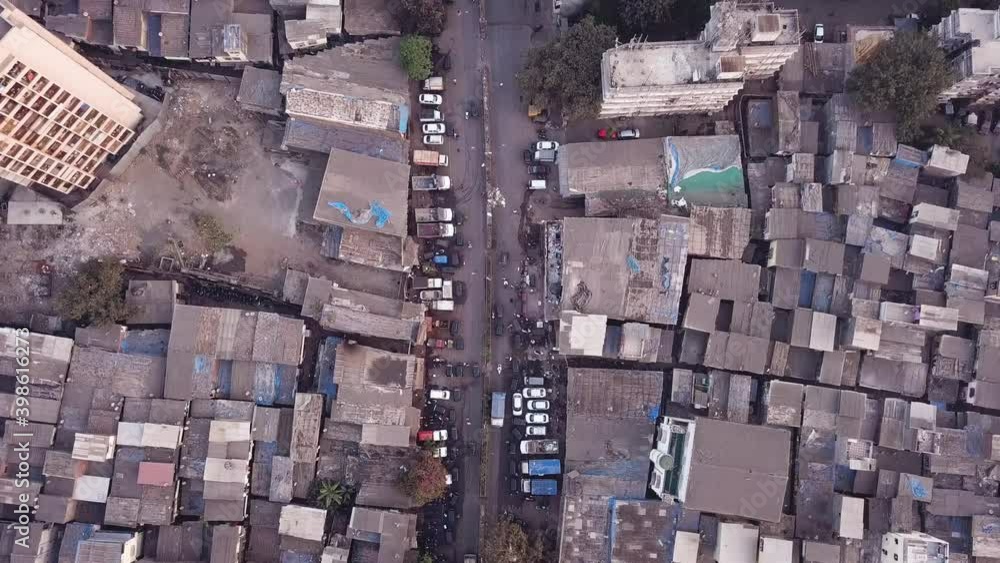 4K FLIGHT OVER INDIAN SLUM IN MUMBAI, INDIA 4K FLIGHT OVER INDIAN SLUM IN MUMBAI, INDIA