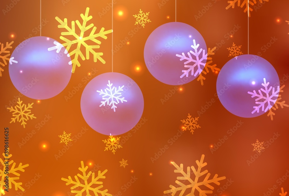Light Orange vector layout in New Year style. Light Orange vector layout in New Year style.