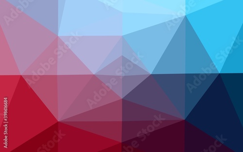 Dark Blue, Red vector blurry triangle pattern. Geometric illustration in Origami style with gradient. New texture for your design.