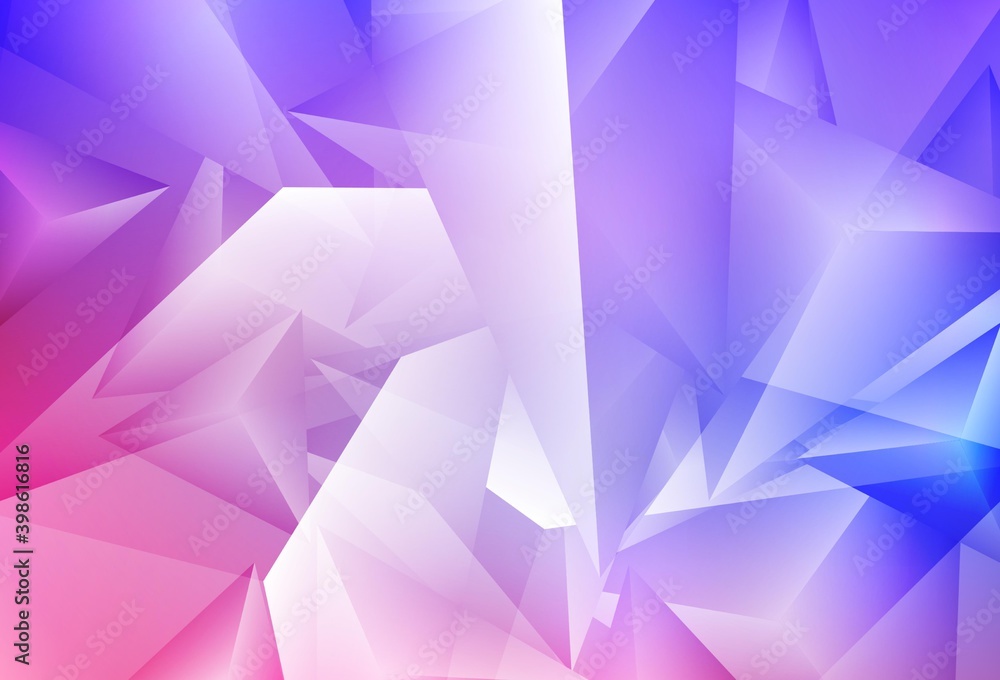 Obraz premium Light Pink, Blue vector background with triangles.