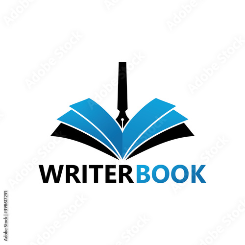 Writer book logo template design