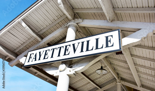 Train Station Sign, Fayetteville, North Carolina, USA photo