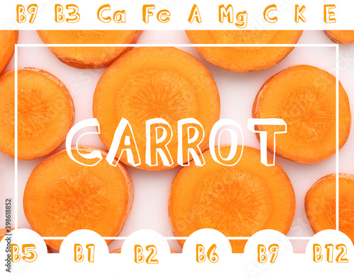 Fresh cut carrot on white b...