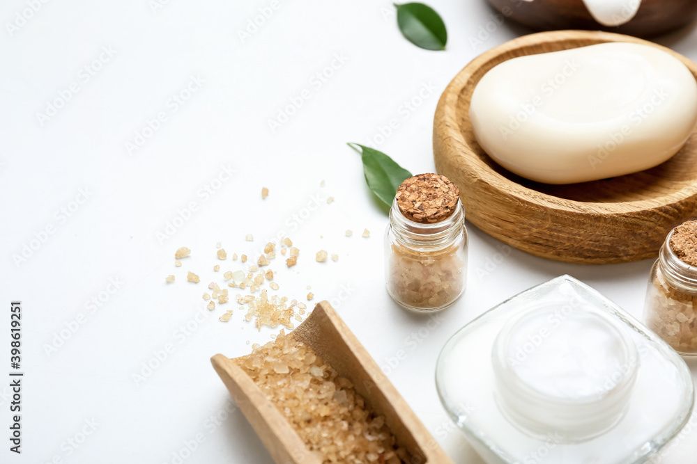 Beautiful spa composition on white background Beautiful spa composition on white background
