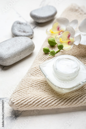 Beautiful spa composition on light background