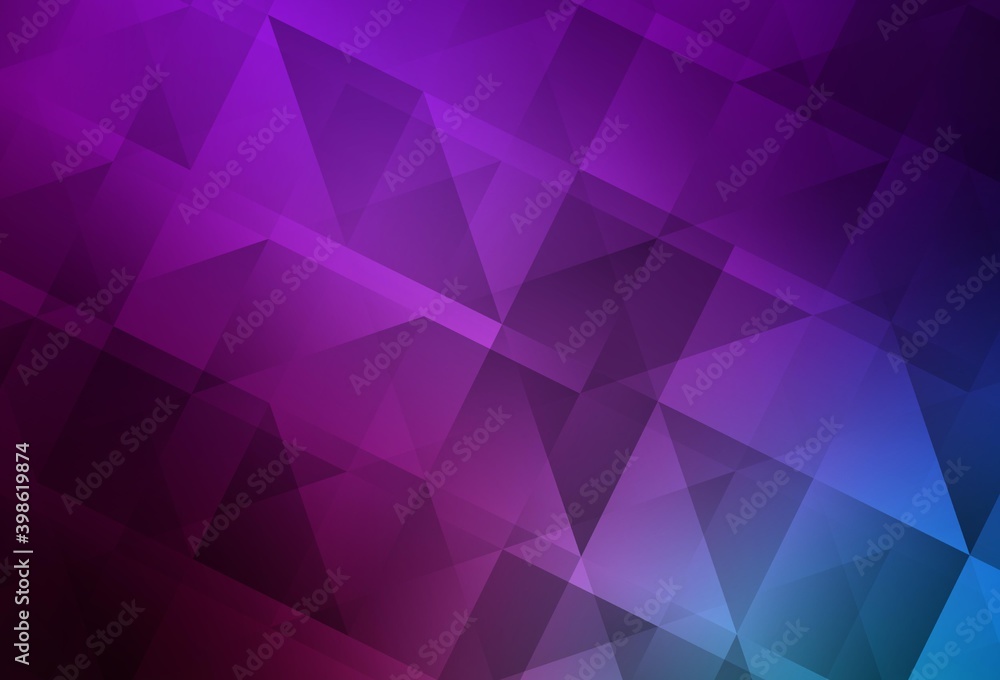 Light Pink, Blue vector triangle mosaic template. Light Pink, Blue vector triangle mosaic template.