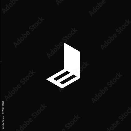 simple e door logo with negative space