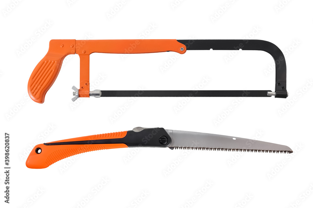 hacksaw manaul or Hand hacksaw isolated on white background with clipping path hacksaw manaul or Hand hacksaw isolated on white background with clipping path