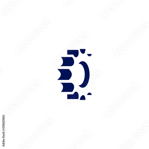 simple unique gear logo from angle