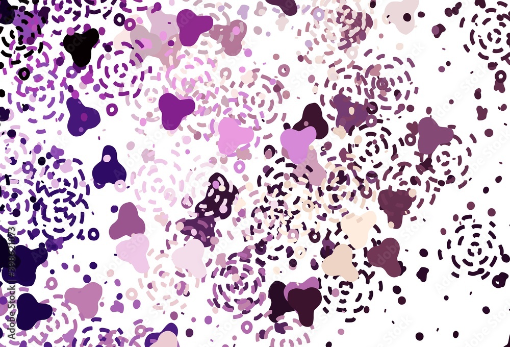 Light Purple, Pink vector backdrop with memphis shapes. Light Purple, Pink vector backdrop with memphis shapes.